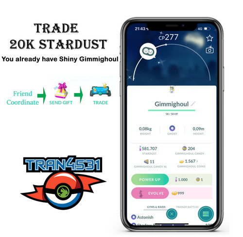 Pokémon shiny gimmighoul - go,