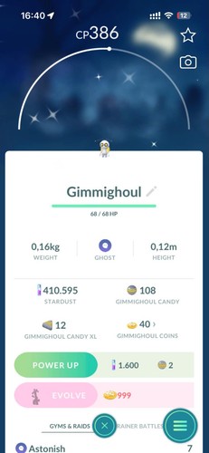 Pokémon shiny gimmighoul - go,